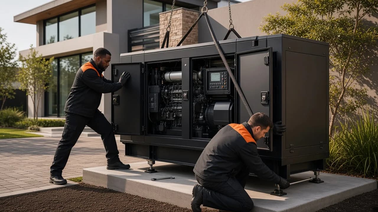 Standby generator at a commercial premises