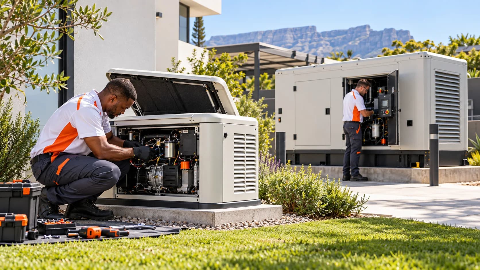 Generac-style standby generator controller inside an enclosure