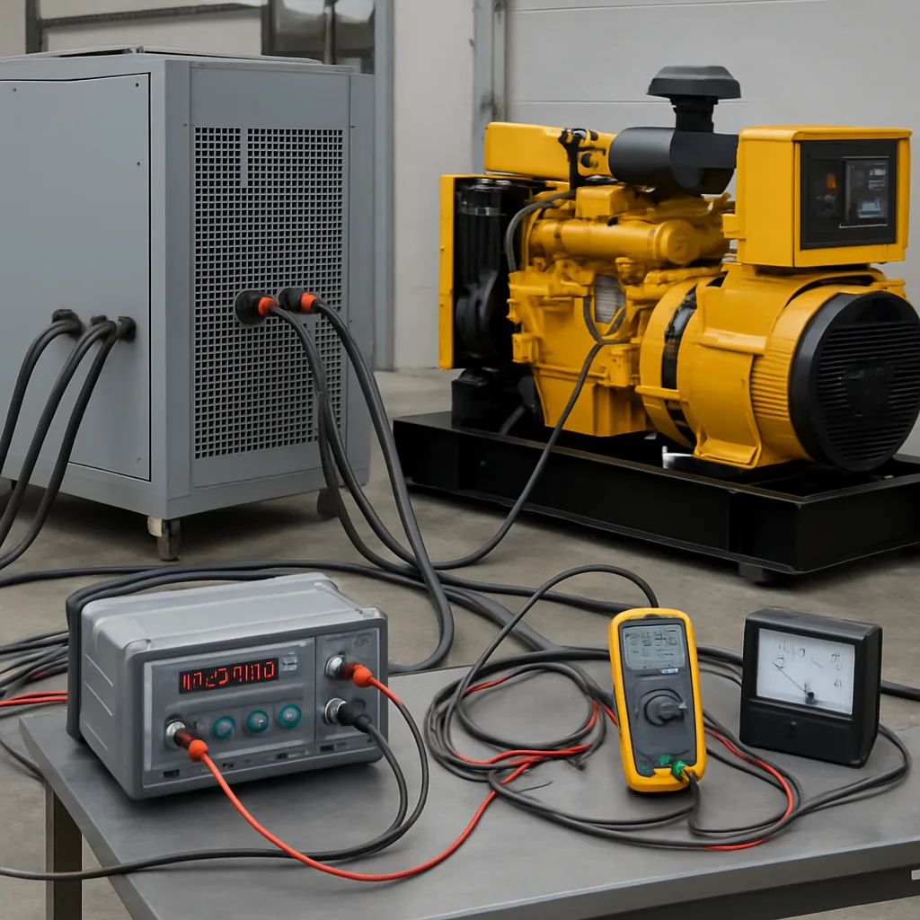 Load bank used to apply a controlled electrical load to a generator