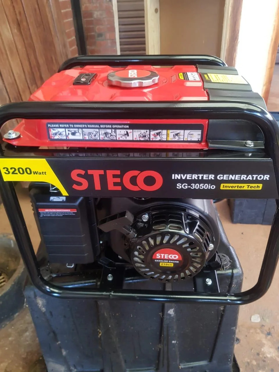 Steco dual-fuel generator being inspected